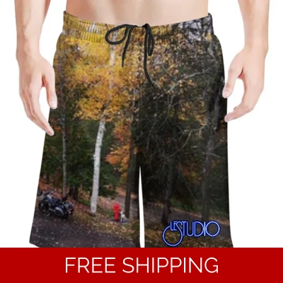 Le Studio Signals Dog Statue Fall Beach Shorts